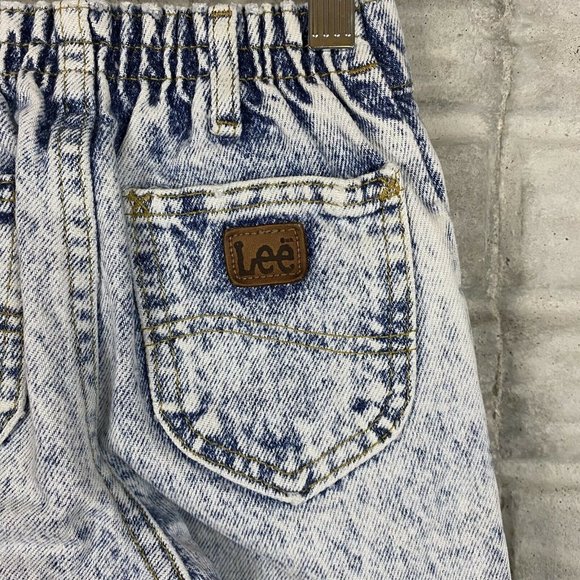 Vintage Lee Acid Wash Jeans Toddler 4T Zipper Ankle Tapered Elastic 80s Rare - Picture 5 of 6